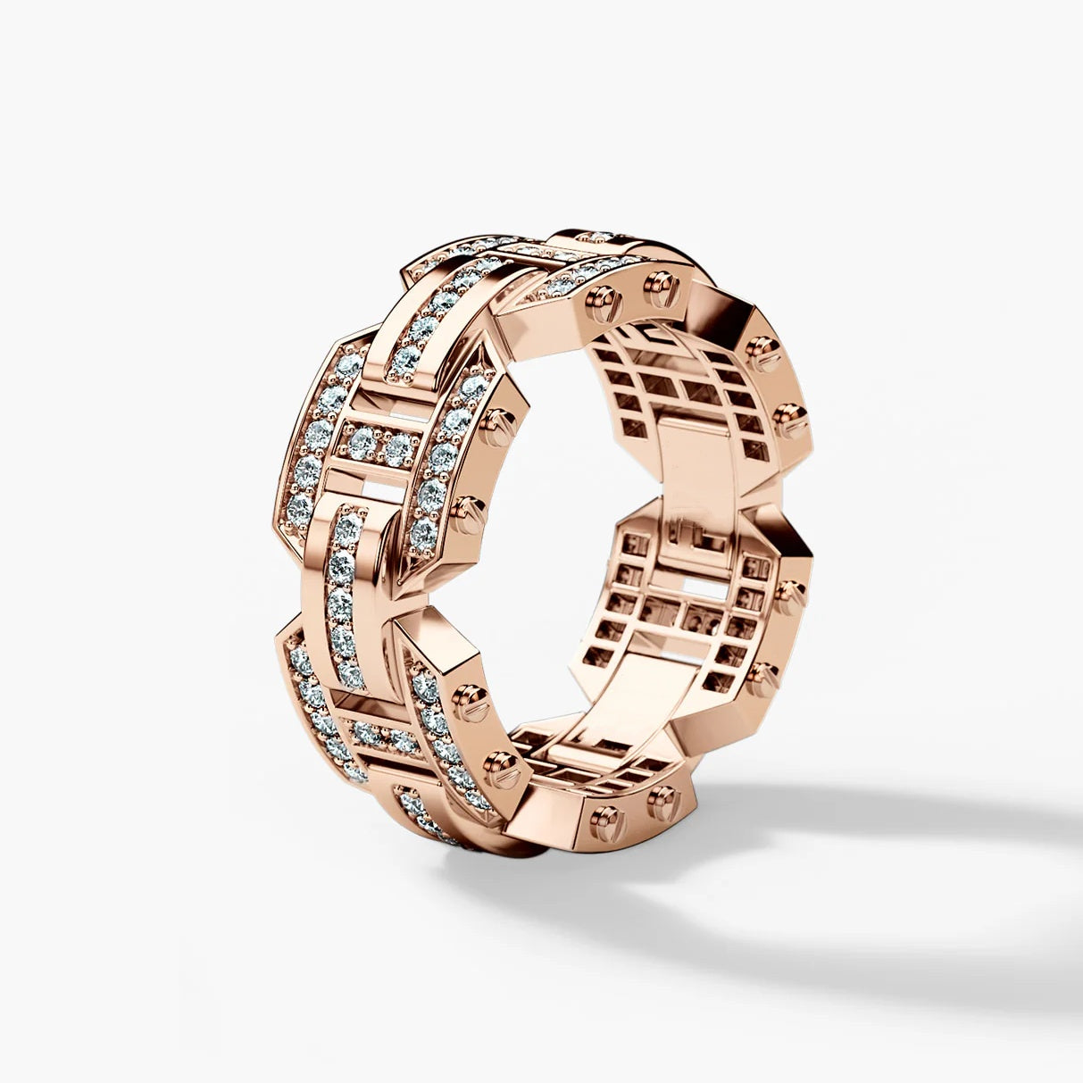 Jorrio Handmade Men’s Geometric Ring – Bold Statement Band for Modern Style