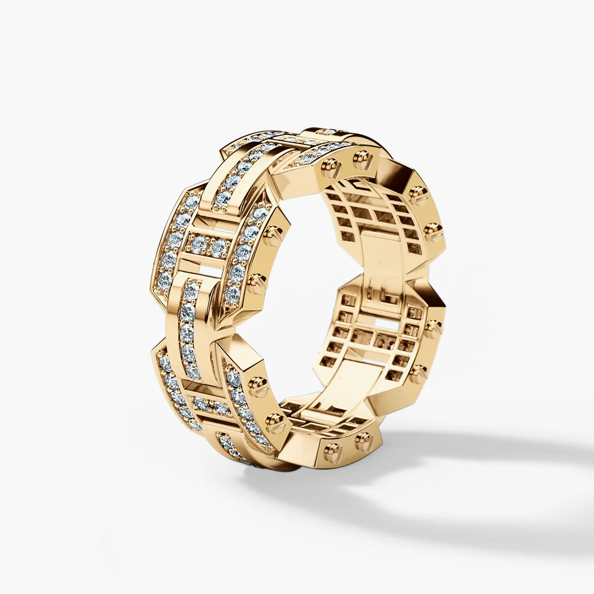 Jorrio Handmade Men’s Geometric Ring – Bold Statement Band for Modern Style