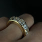 Jorrio handmade brilliant round & cushion cut gold men's band ring