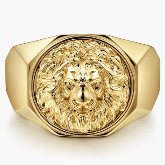Jorrio handmade lion head high polished finish men’s ring