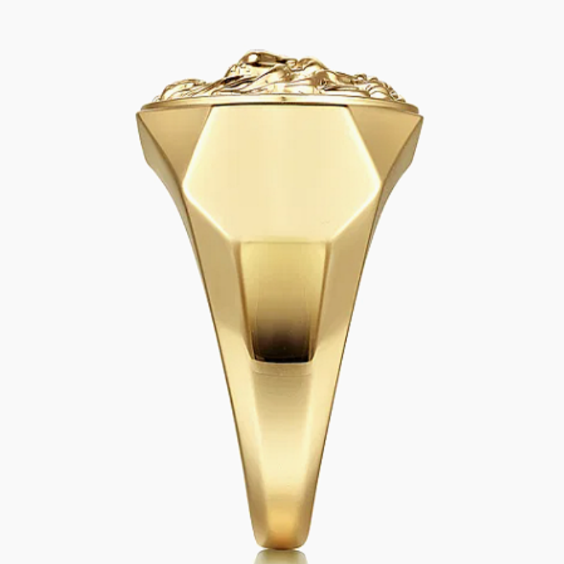 Jorrio handmade lion head high polished finish men’s ring