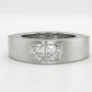 Jorrio Handmade Princess Cut Moissanite Sleek Channel-style Modern Men's Band Ring