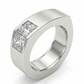 Jorrio Handmade Princess Cut Moissanite Sleek Channel-style Modern Men's Band Ring