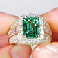 Jorrio handmade gold 4 ct emerald sterling silver engagement ring