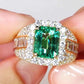 Jorrio handmade gold 4 ct emerald sterling silver engagement ring