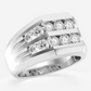 Jorrio handmade 2ct double row channel set men's wedding band  ring