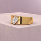 Jorrio Handmade Minimalist Emerald-cut Solitaire Men's Ring