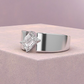 Jorrio Handmade Minimalist Emerald-cut Solitaire Men's Ring