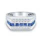Jorrio Handmade Sapphire Princess Cut Premium Modern Design Men's Ring