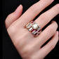 Jorrio Handmade Ruby Emerald&Radiant Cut Glamorous Ring