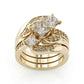 Jorrio princess cut white vintage engagement wedding ring 3pcs bridal set