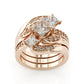 Jorrio handmade exquisite princess cut 3pcs vintage wedding ring bridal set