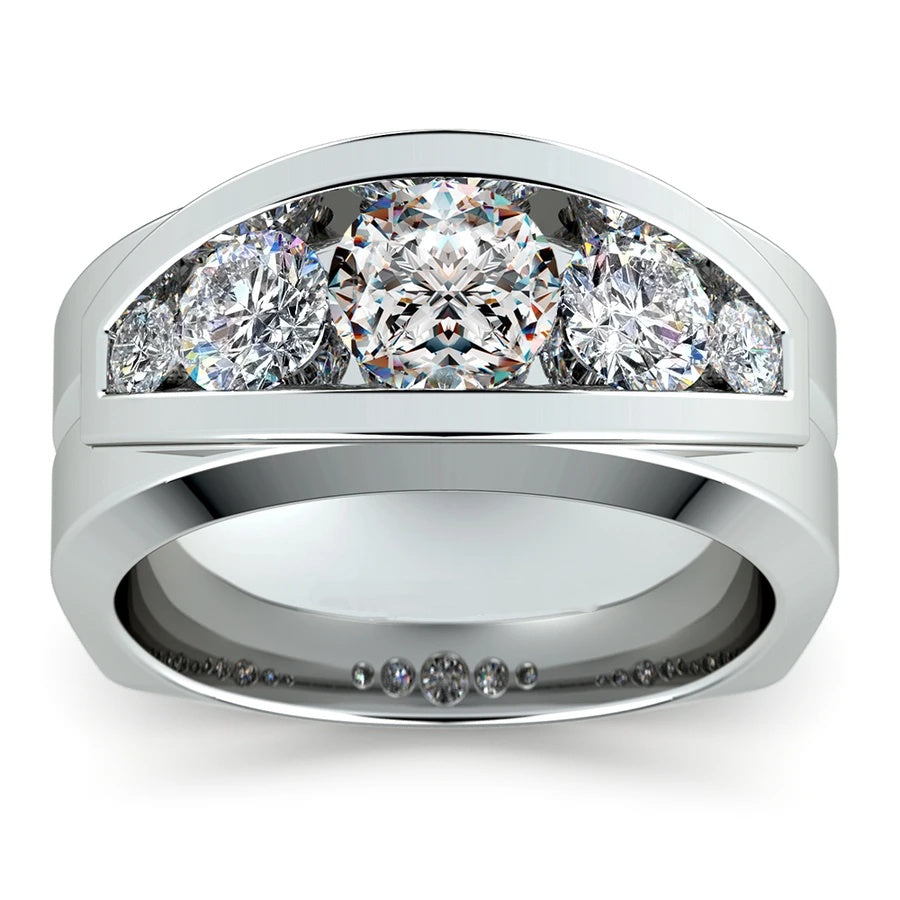 Jorrio handmade timeless gold round cut D-color moissanite men's ring