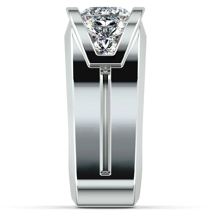 Jorrio handmade timeless gold round cut D-color moissanite men's ring
