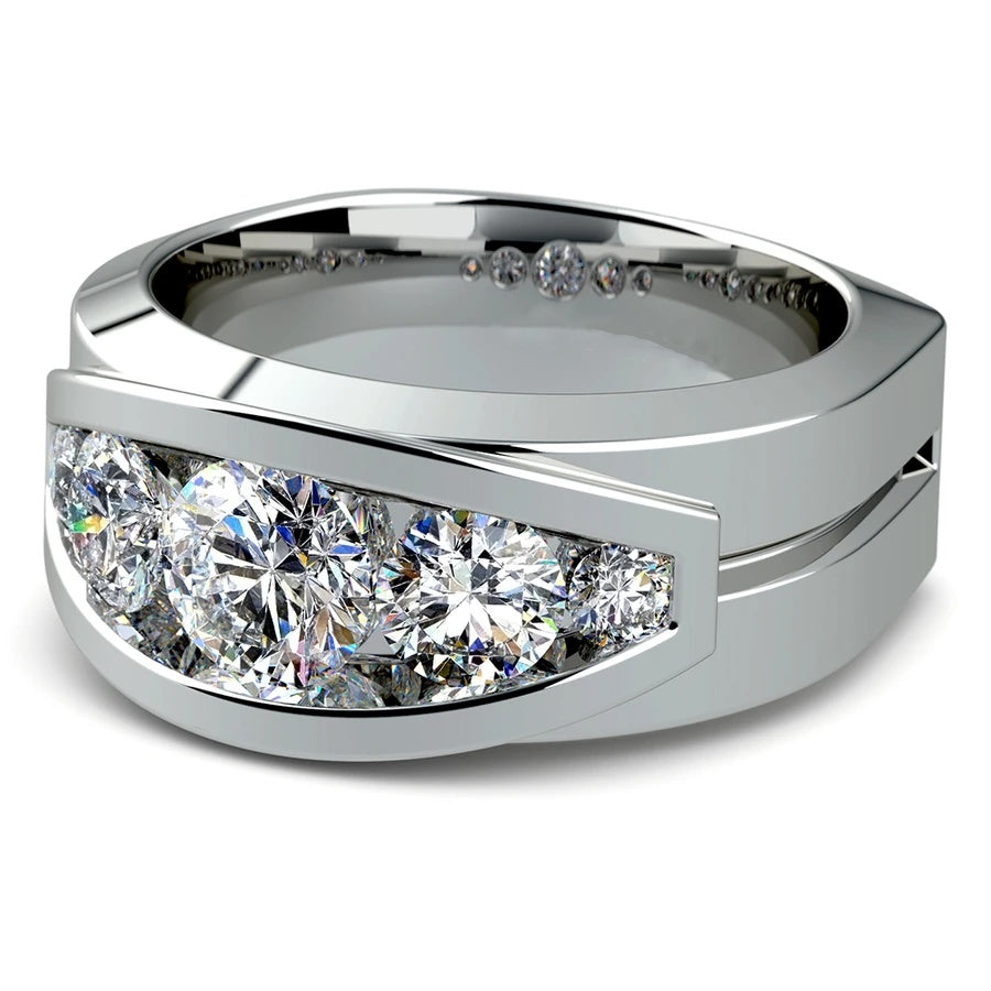 Jorrio handmade timeless gold round cut D-color moissanite men's ring
