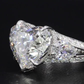 Jorrio heart cut vintage created diamond sterling silver wedding ring engagement ring