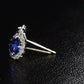 Jorrio Vintage Sapphire Diamond Halo Sterling Silver Earrings