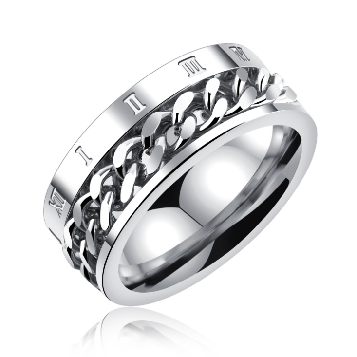 Jorrio Classic  Chain Design Titanium Steel Men's Wedding Band