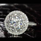 Jorrio handmade classic round cut diamond halo sterling silver wedding engagement ring