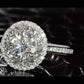 Jorrio handmade classic round cut diamond halo sterling silver wedding engagement ring