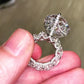 Jorrio handmade classic heart shaped diamond sterling silver wedding engagement ring