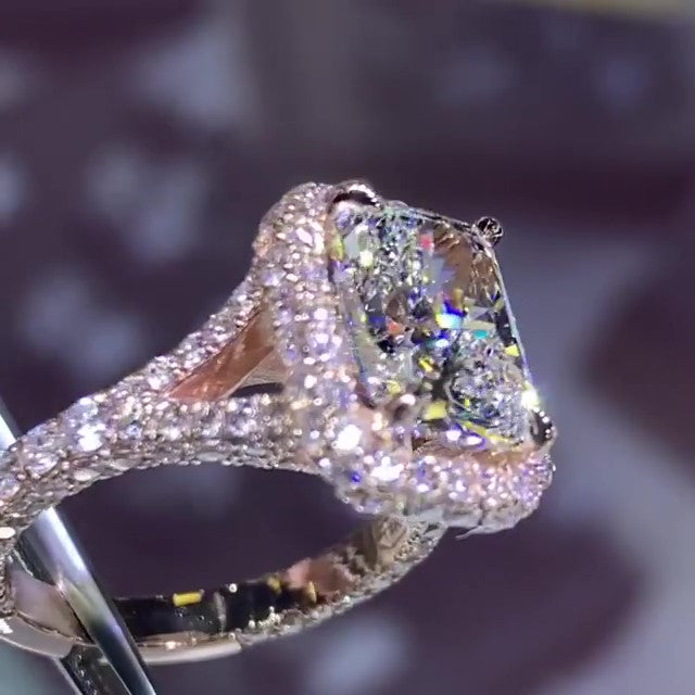 Jarrio Rings Jorrio handmade classic radiant cut created diamond sterling silver we ...
