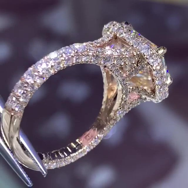 Jarrio Rings Jorrio handmade classic radiant cut created diamond sterling silver we ...