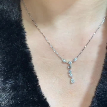 Jorrio Handmade Classic Multi Shape Diamond Sterling Silver Necklace