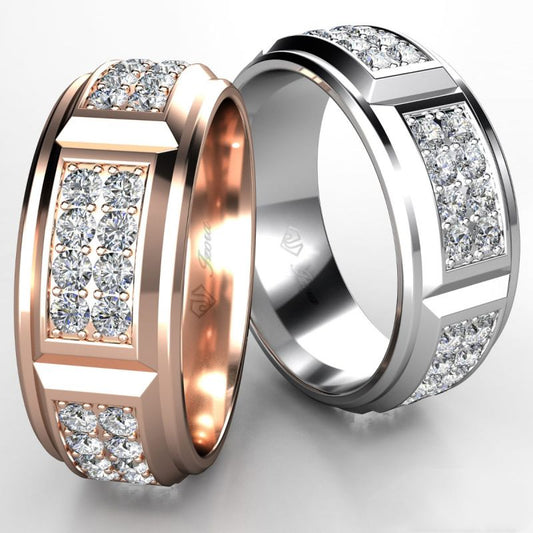 Jorrio Round cut created diamond vintage men’s band