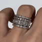 Jorrio handmade round cut 4 pieces vintage sterling silver wedding band