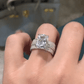 Jorrio handmade pear cut created diamond sterling silver bridal set wedding ring