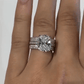 Jorrio handmade pear cut created diamond sterling silver bridal set wedding ring