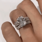 Jorrio handmade pear cut created diamond sterling silver bridal set wedding ring