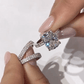 Jorrio handmade pear cut created diamond sterling silver bridal set wedding ring