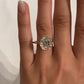 Jorrio 6.5ct asscher cut  vintage  sterling silver engagement ring