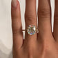 Jorrio 6.5ct asscher cut  vintage  sterling silver engagement ring