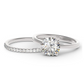 Jorrio handmade round cut diamond wedding sterling silver wedding ring bridal set