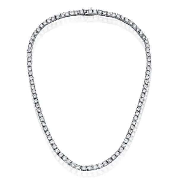 Jorrio round cut sterling silver diamond handmade necklace