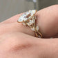 Jorrio marquise cut  created diamond wedding ring sterling silver engagement ring