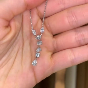 Jorrio Handmade Classic Multi Shape Diamond Sterling Silver Necklace