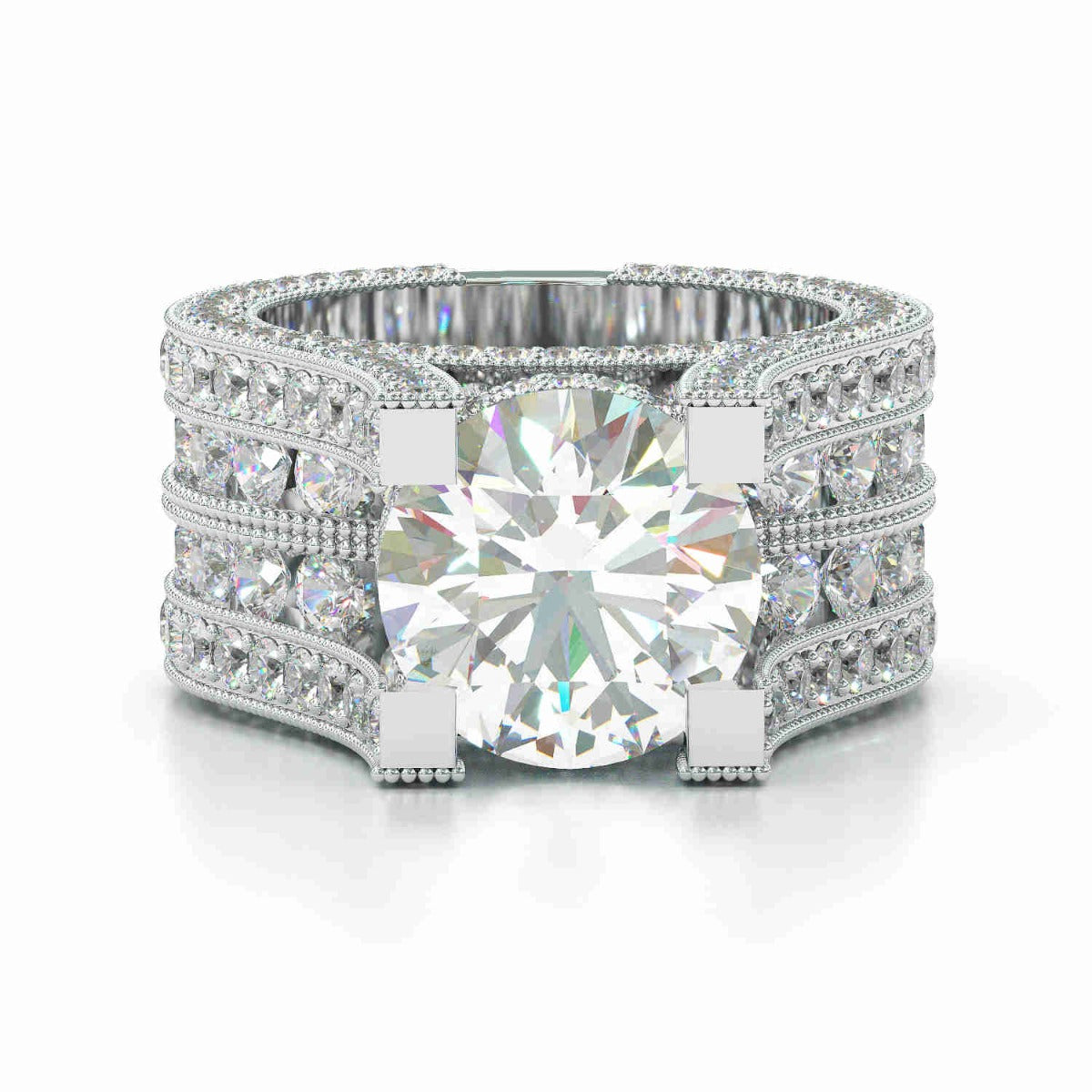 Jarrio Rings Jorrio handmade 5ct brilliant round created diamond sterling silver en ...