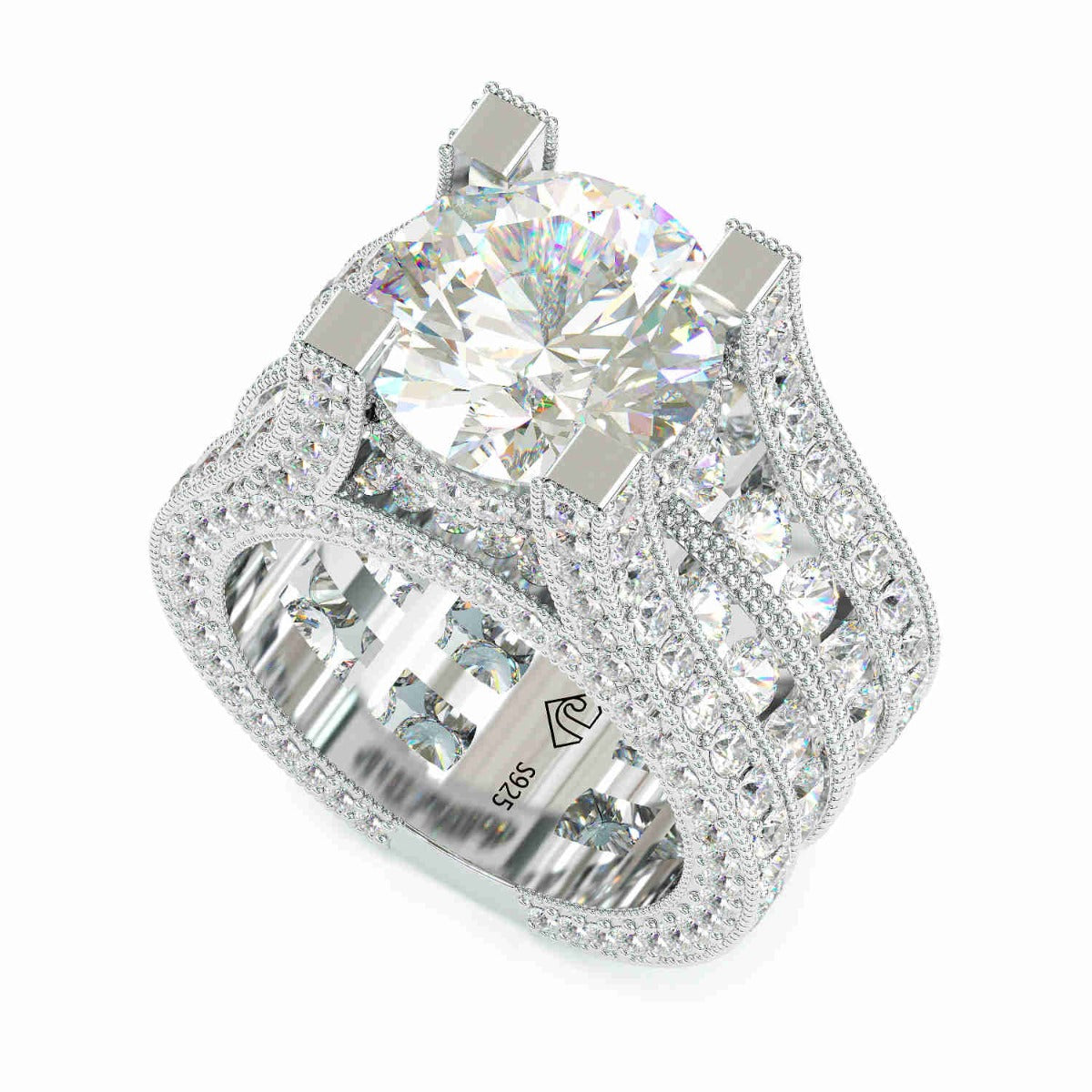 Jarrio Rings Jorrio handmade 5ct brilliant round created diamond sterling silver en ...
