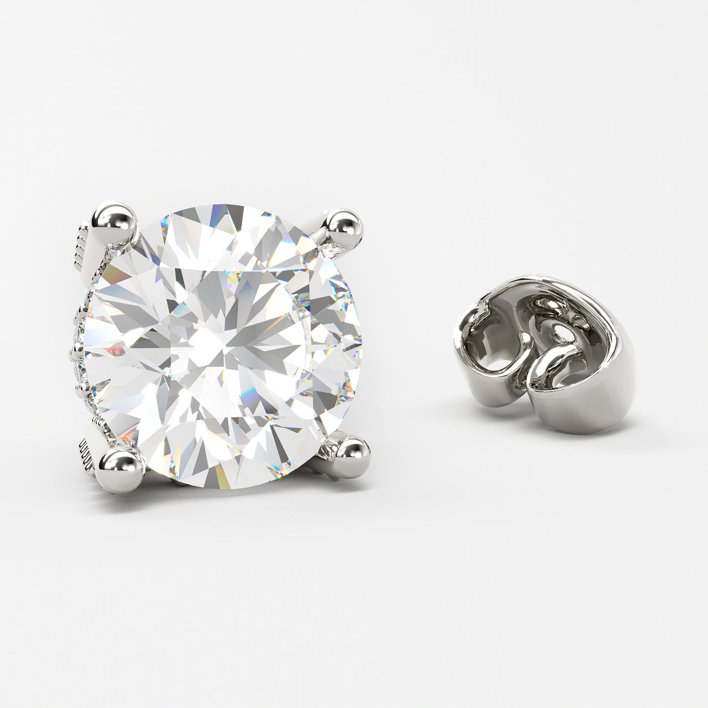 Jorrio Classic 2ct round cut Sterling Silver Stud Earrings