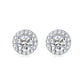 Jorrio round cut halo diamond sterling silver earrings