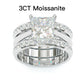 Jorrio handmade princess cut Moissanite anniversary ring wedding ring bridal set