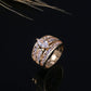 Jorrio handmade created diamond marquise cut gold plated anniversary ring wedding ring