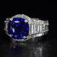 Jorrio cushion cut sapphire diamond sterling silver vintage engagement ring