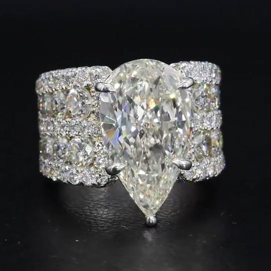 Jarrio Rings Jorrio handmade pear cut vintage style created diamond sterling silver ...