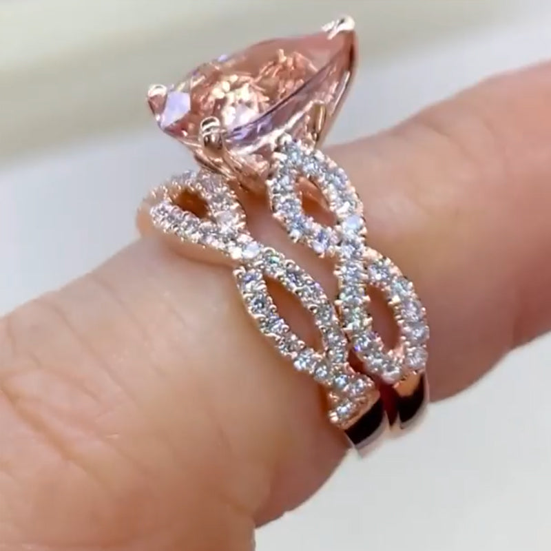 Jarrio Rings Jorrio handmade created diamond twist pear cut sterling silver ring se ...