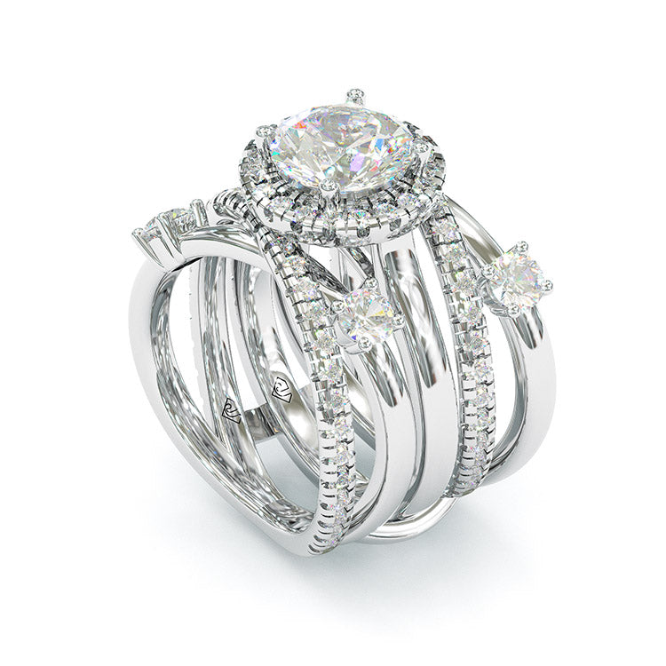 Jarrio Rings Jorrio handmade created diamond round cut 2 pcs sterling silver weddin ...